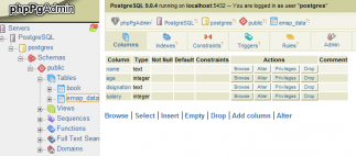 phpPgAdmin screenshot